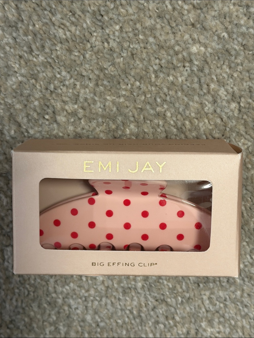 Emi Jay BIG EFFING CLIP IN BLUSH POLKA DOT. Brand New.